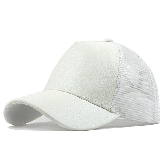 Ausyst Cowgirl Hat Classic Ponytail Messy Buns Trucker Plain Baseball Visor Cap Unisex Glitter Hat Hat on Clearance