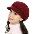 thumbnail image 1 of Ausyst Hats Clearance! And Winter Beley D-uck Thickened Warm Knit With Hood, 1 of 4