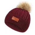 thumbnail image 1 of Ausyst Hats Clearance! NEW 1-11 Years Old For Girls Boys Kids Winter Beanie Hat Warm Knit Thick Ski Cap With Fluff Ball, 1 of 7