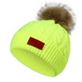 thumbnail image 1 of Ausyst Hats Clearance! NEW 1-11 Years Old For Girls Boys Kids Winter Beanie Hat Warm Knit Thick Ski Cap With Fluff Ball, 1 of 7