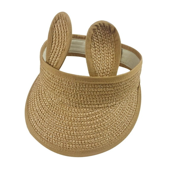 Ausyst Hats Clearance! Summer Baby Boy Girl Kids Folding Bunny Straw Visor Cap Sun Hat