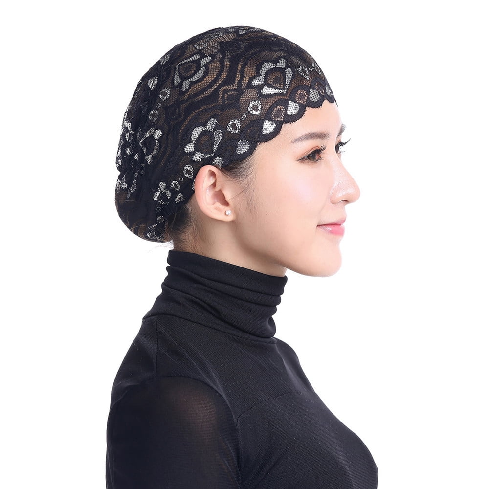 Women's Stretch Turban Hat - Cotton Head Scarf For Chemo, Hair Loss, Alopecia - Bohemian Floral Ruffle Design - View #6