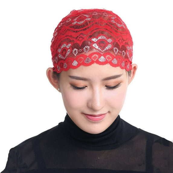 Ausyst Hats Clearance! Women Muslim Stretch Lace Turban Hat Chemo Cap Hair Loss Head Scarf Wrap Cap