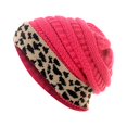 thumbnail image 1 of Ausyst Hats Clearance! Womens Unisex Knit Beanie Winter Thick Leopard Fleece Lined Beanie Warm Hats, 1 of 3