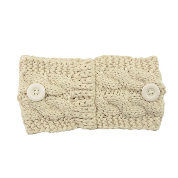 Ausyst Headbands for Women Winter Cross Ear Warmer Head Wraps Headbands Side Buttons For Use Face Covering Clearance