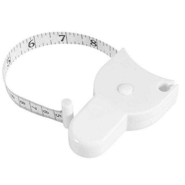 Ausyst Kitchen Gadgets Waist Body Tape Measure with Push Button, Measuring Waist and Arms Clearance, Size: 5.12*3.94*1.18, White