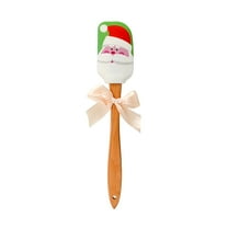 Ausyst Kitchen Utensils Christmas Design Spatula Wooden Handle Silicone Scraper Kitchen Baking Tools New Clearance