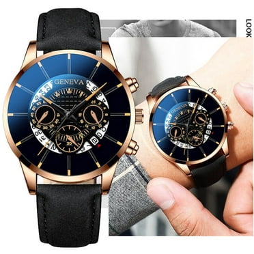 Ausyst Men's Watch Fashion Cool Unique Digital Literal Multi Layer Dial Men Quartz Mesh Belt Watch Watches for Men on Sale Clearance