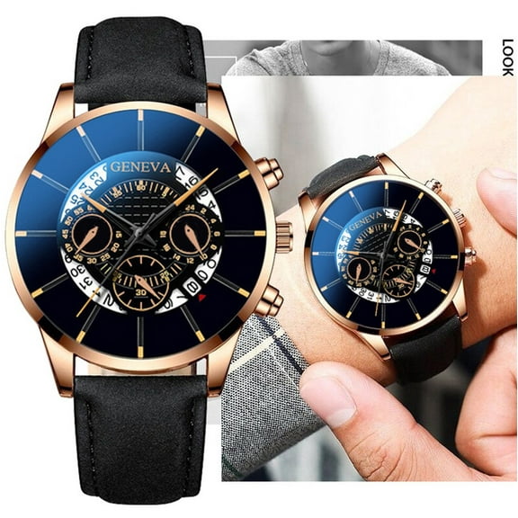 Ausyst Men's Watch Fashion Cool Unique Digital Literal Multi Layer Dial Men Quartz Mesh Belt Watch Watches for Men