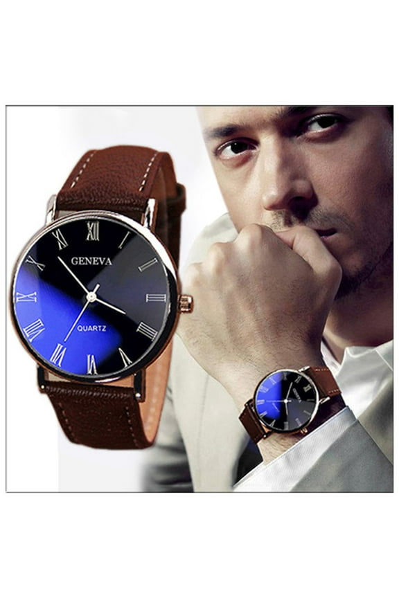 Ausyst Men's Watch Fashion Luxury Faux Leather Mens Quartz Analog Watch Watches Watches for Men on Sale Clearance