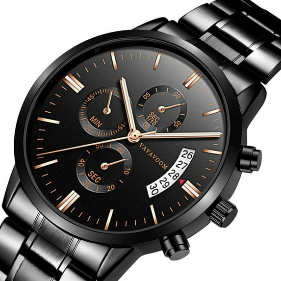 Ausyst Men's Watch Men Luxury Casual Watch Quartz Stainless Steel Calendar Watch Watches for Men