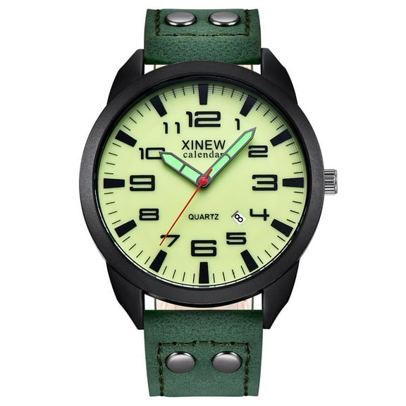 Ausyst Men's Watch Men's Leather Date Casual Analog Quartz Wrist Watch Business Watches Gifts Watches for Men