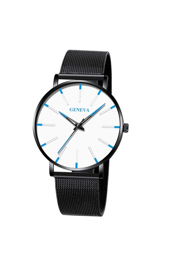Men's Watch Men's Quartz Pin Buckle Watch With Mesh Strap Color Pointer Colorful Scale Watches for Men