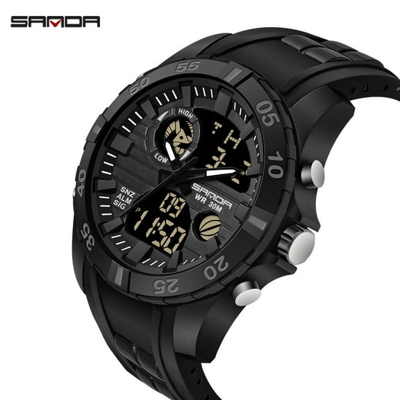 Ausyst Men's Watch Men's Watch Sports Double Display Analog Digital LED Electronic Watch Watches for Men