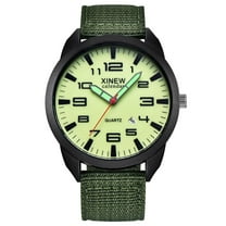 Ausyst Men's Watch XINEW Nylon Strap Calendar Luminous Dial Outdoor Men's Quartz Watch Watches for Men