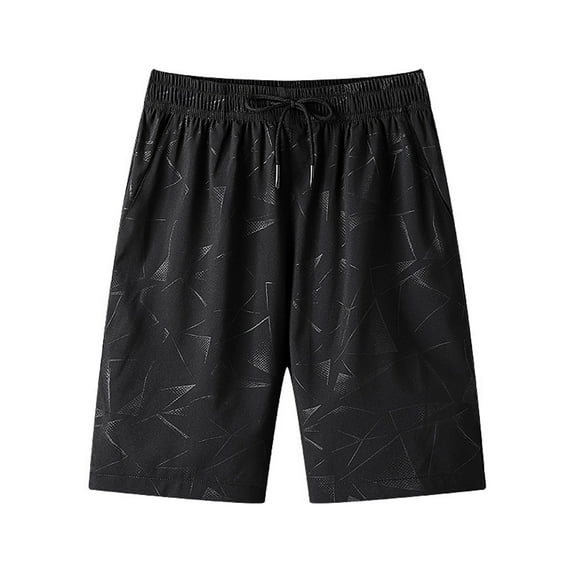 Ausyst Mens Plus Size Shorts Casual Gym Men's Summer Oversized Thin Print Beach Pants Casual Five-point Sports Shorts