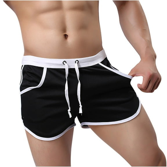 Ausyst Mens Shorts Summer Clearance Fashion Men's Elastic Waistband Beam Beach Line Belt Casual Sports Shorts