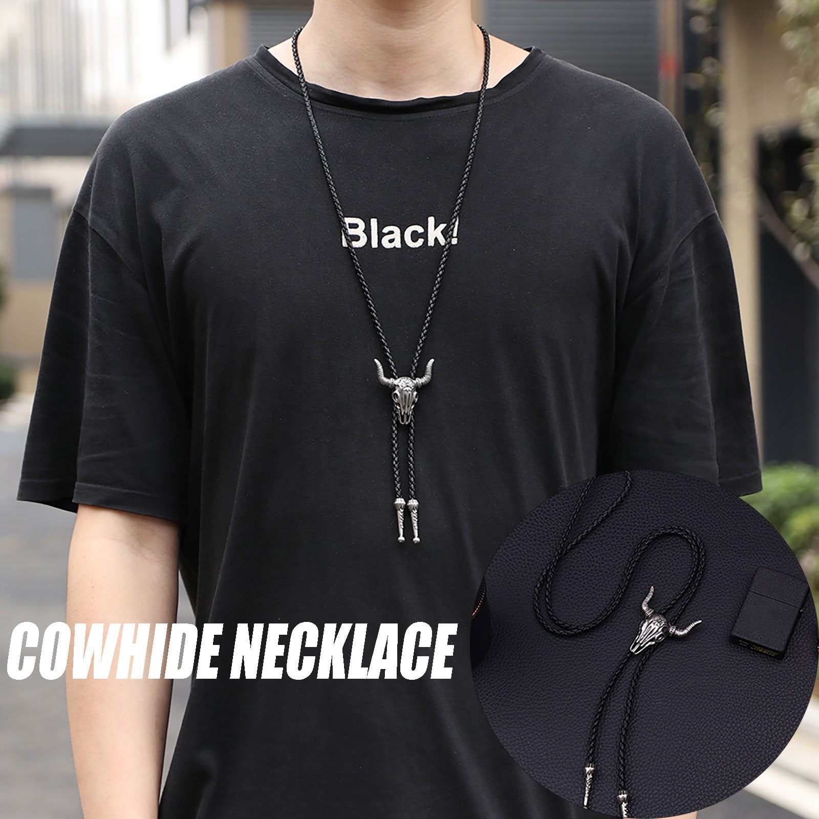 Ausyst Necklace for Women Vintage Male Cowhide Necklaces Can Be