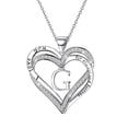 thumbnail image 1 of Ausyst Necklaces for Women Women's Heart Shaped Letter Necklace Silver Plated Heart Shape Pendant Necklace Jewelry for Women on Sale Clearance, 1 of 1