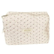 Ausyst Organization Storage Kawaii Makeup Bag Cotton Makeup Bag Fragmentary Makeup Handbags Zipper Korean Quilted Travel Organizer Portable Cute Beauty Case Floral Print Large Capacity Gift Clearance