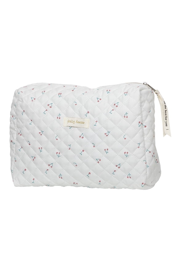 Organization Storage Kawaii Makeup Bag Cotton Makeup Bag Fragmentary Makeup Handbags Zipper Korean Quilted Travel Organizer Portable Cute Beauty Case Floral Print Large Capacity Gift Clearance