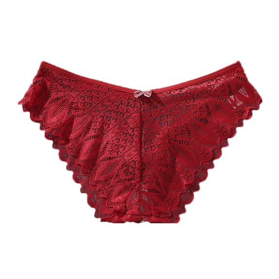 Ausyst Womens Underwear Clearance! Women's Sexy Underwear: Pure Cotton Crotch, Middle Waist, Lace, Non Marking, Belly Tightening, Cross Binding Fashionable Briefs