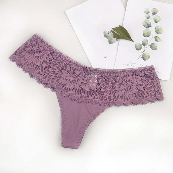 Ausyst Panties for Women Women Sexy Lace See-Through Breathable Soft Briefs Panties Lingerie Underwear Clearance