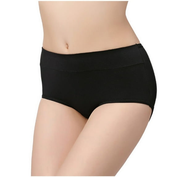 Ausyst Panties for Women Womens Sexy Solid Color Mid-waist Sexy Seamless Cotton Briefs Clearance