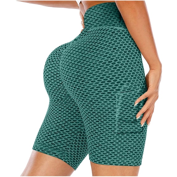 Ausyst Shorts for Women Workout Leggings Fitness Sports RunningPockets Leggings Yoga Pants Summer Clearance Gym Shorts