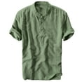 thumbnail image 1 of Ausyst Summer Shirts For Men Summer Men's Cool And Thin Breathable Collar Hanging Dyed Gradient Cotton Shirt Clearance, 1 of 3