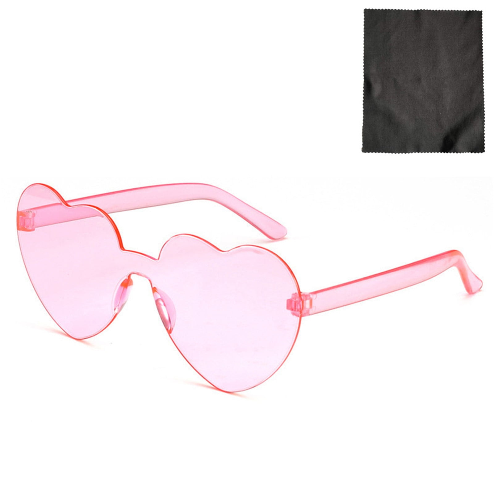 Occhiali Da Sole Novità A Forma Di Cuore Fondente - VALICLUD, Senza Montatura, Lenti Colorate, Unisex, Rosa, Per Feste E Festival