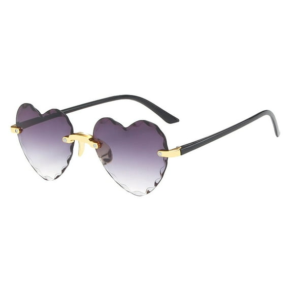Ausyst Sunglasses Womens Unisex Fashion Men Women Eyewear Casual Heart Shaped Frameless Sunglasses on Clearance