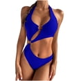 thumbnail image 1 of Ausyst Swimsuit Women Sexy Backless Solid Color One-piece Bikini without Steel Support One-piece Swimsuit, Summer Clearance!, 1 of 6
