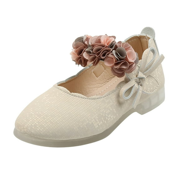 Ausyst Toddler Sandals Toddler Infant Kids Baby Girls Floral Leather Dance Princess Shoes Sandals Summer Sandals Clearance