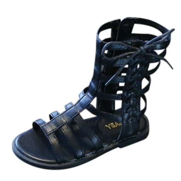 Ausyst Toddler Sandals Toddler Infant Kids Baby Girls Summer Roman Princess Shoes Open Toe Zip Sandals Summer Sandals Clearance