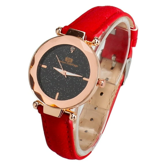 Ausyst Watch for Women Fashion Leather Band Analog Quartz Round Wrist Watch Watches