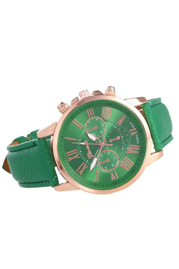 Watch for Women Fashion Leather Strap Stainless Steel Quartz Watch Pointer Watch