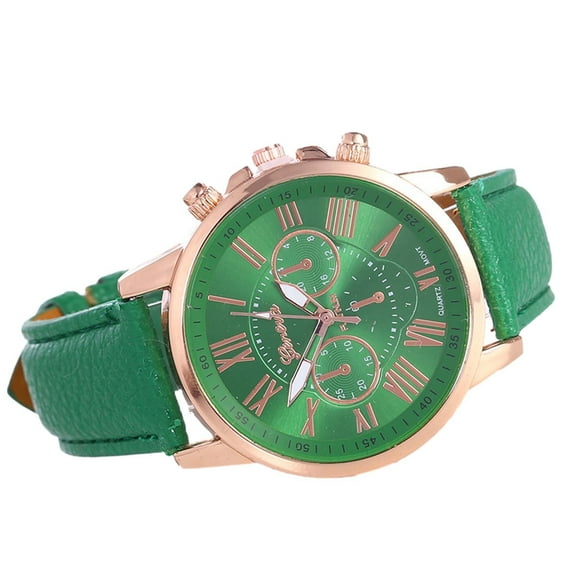 Ausyst Watch for Women Fashion Leather Strap Stainless Steel Quartz Watch Pointer Watch