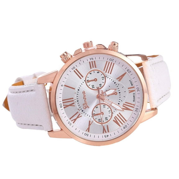 Ausyst Watch for Women Fashion Leather Strap Stainless Steel Quartz Watch Pointer Watch
