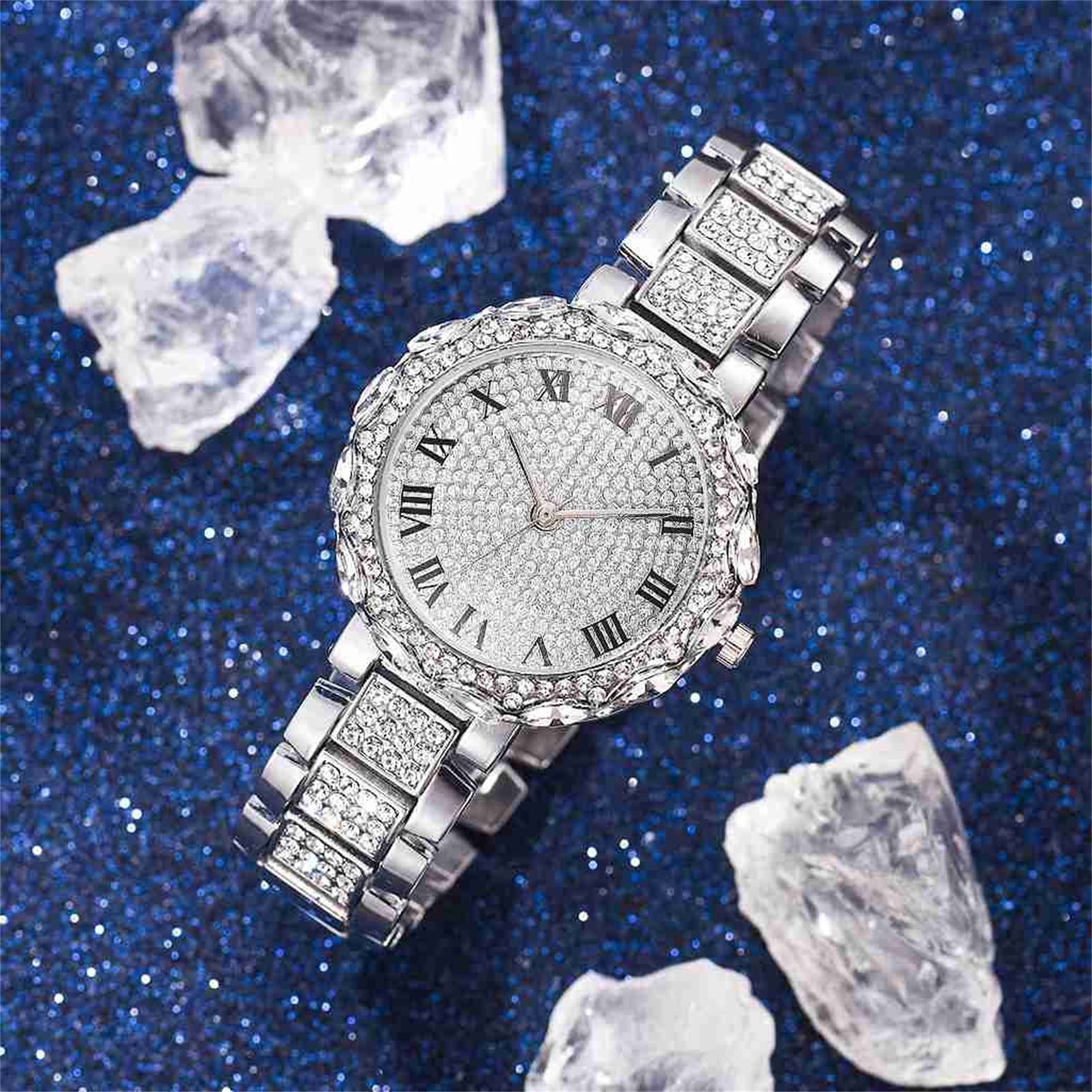 Ladies Rhinestone Silver Watch Vintage Silver Classic Ornate Rhinestone Watch | eBay main image 3