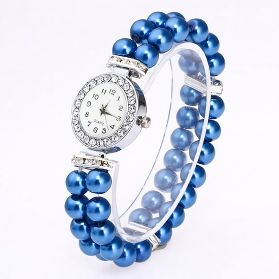Ausyst Watch for Women Fashion Women Casual Pearl String Watch Strap Quartz Wrist Watch