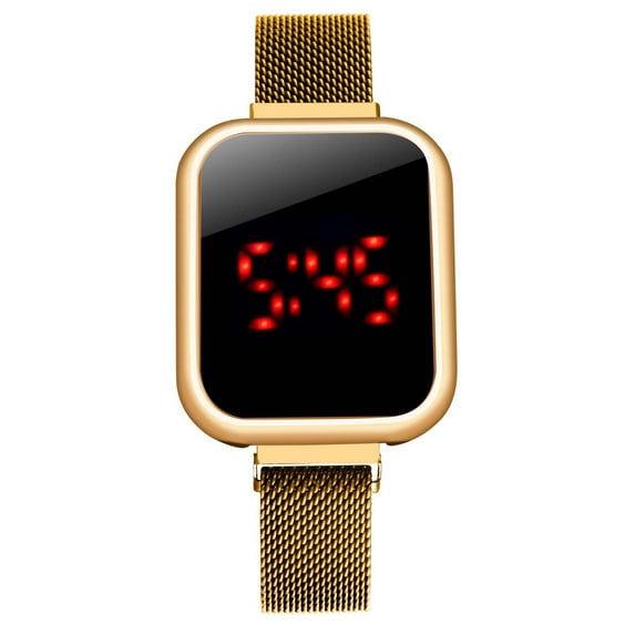 Ausyst Watch for Women Luxury Stainless Steel Strap Watch Ladies Electronic Display Watch Jewelry