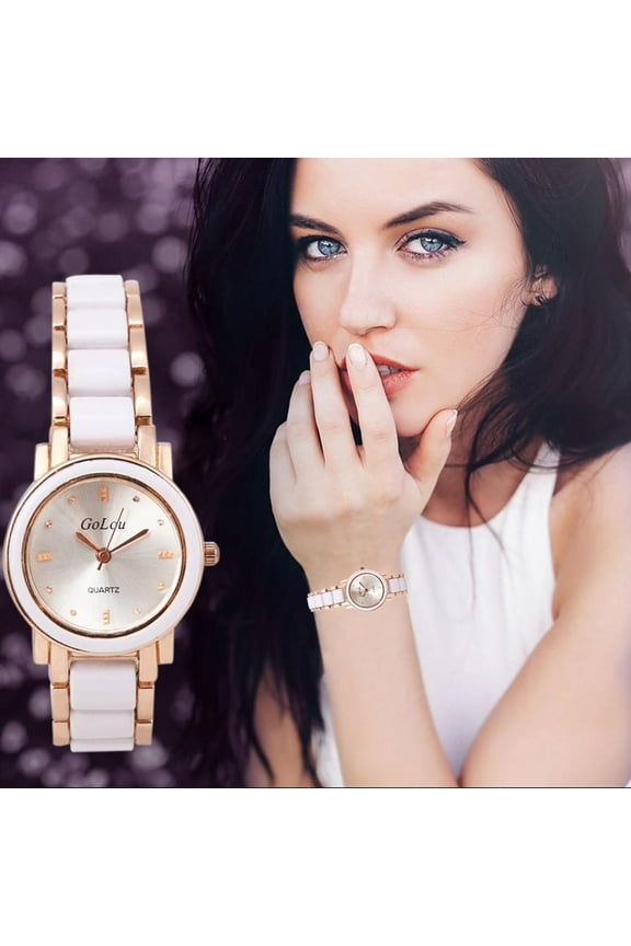 Watch for Women Watch Bracelet Wrist Quartz Women Fashion Analog Dial Ceramic Stainless Steel