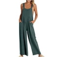 thumbnail image 1 of Ausyst Wide Leg Jumpsuits for Women Fashion Summer Solid Casual Camis Pocket Sleeveless Suspender Jumpsuit Summer Baggy Rompers Clearance, 1 of 7