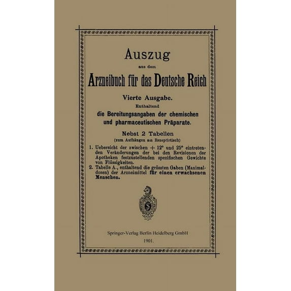 Auszug Aus Dem Arzneibuch Für Das Deutsche Reich, (Paperback)