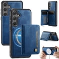 thumbnail image 1 of AutSpace Case For Samsung Galaxy A26 5G , RFID Blocking, PU Leather,Compatible With MagSafe Detachable 2 In 1 Wallet With Card Holder,Kickstand Magnetic Protective Cover,Blue,For Galaxy A26 (5G), 1 of 9