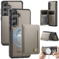 thumbnail image 1 of AutSpace Case For Samsung Galaxy A26 5G , RFID Blocking, PU Leather,Compatible With MagSafe Detachable 2 In 1 Wallet With Card Holder,Kickstand Magnetic Protective Cover,Grey,For Galaxy A26 (5G), 1 of 9