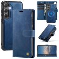 thumbnail image 1 of AutSpace For Samsung Galaxy S25+ 5G / S24+ 5G [Compatible With MagSafe] 2-in-1 Detachable Wallet Case Magnetic Flip Cover Multi-Card Slots Pocket PU Leather Flip Shockproof Phone Case,Blue, 1 of 7