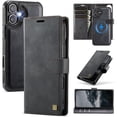 thumbnail image 1 of AutSpace For iPhone 17 [Compatible With MagSafe] 2-in-1 Detachable Wallet Case Magnetic Flip Cover Multi-Card Slots Pocket PU Leather Flip Shockproof Phone Case,Black,For iPhone 17, 1 of 7