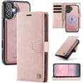 thumbnail image 1 of AutSpace For iPhone 17 [Compatible With MagSafe] 2-in-1 Detachable Wallet Case Magnetic Flip Cover Multi-Card Slots Pocket PU Leather Flip Shockproof Phone Case,Pink,For iPhone 17, 1 of 7
